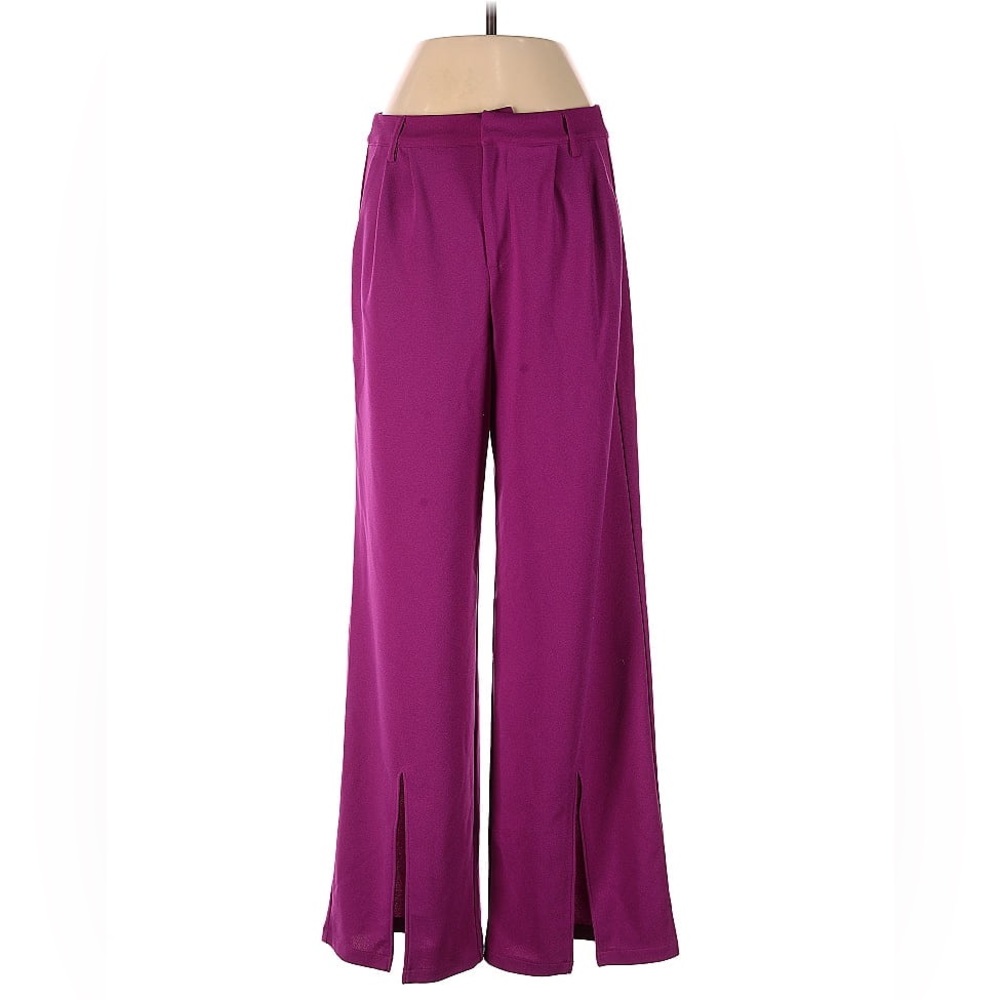 Happily Grey fuchsia pants with front slits. Size 3 Juniors.